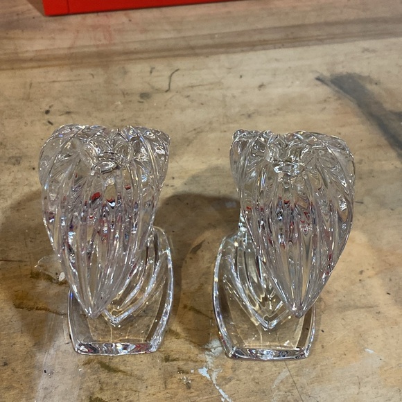 Vintage Gorham Crystal Wave Candlestick Holder Pair - Picture 4 of 7